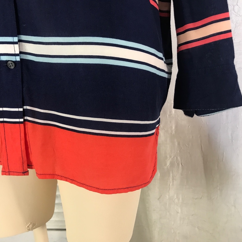 Blue orange striped GAP top - Picture 4 of 6